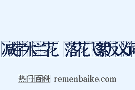 减字木兰花·落花飞絮反义词是什么意思的图片